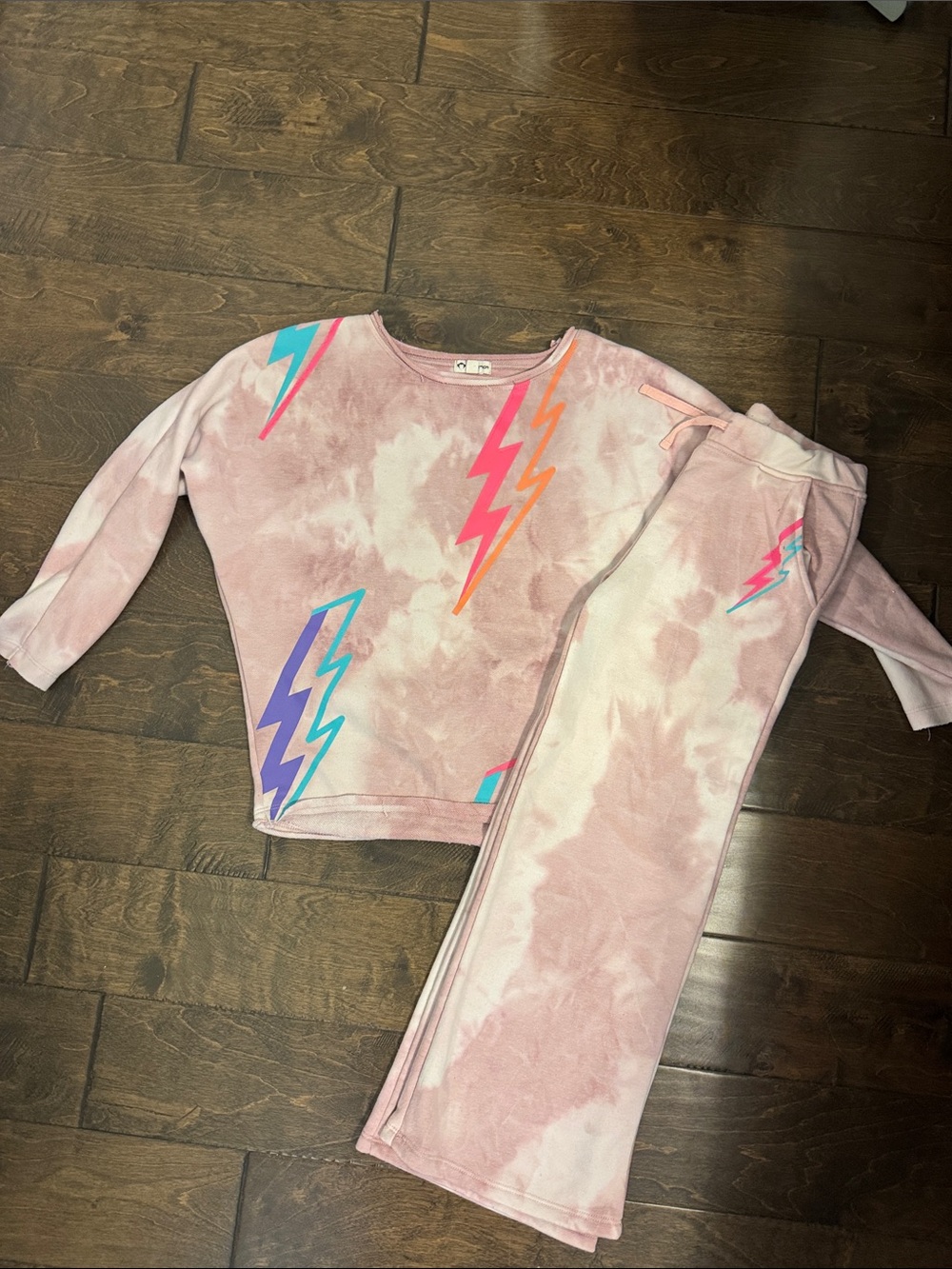 Appaman Pink Tie-Dye Lightning matching Set
